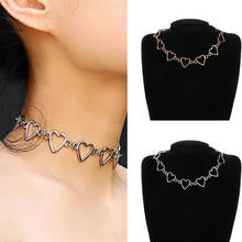 Gargantilla de corazón hueco para mujer, collar elegante coreano de acero inoxidable, cadena Punk, regalo para niña, joyería, 1 ud. 2024 - compra barato