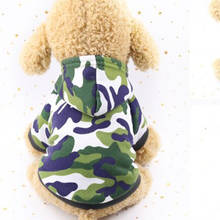 Ropa de camuflaje de perro mascota, abrigo de ejército para perros y gatos pequeños, Chihuahua, sudadera lisa con capucha, trajes para cachorros, Otoño e Invierno 2024 - compra barato