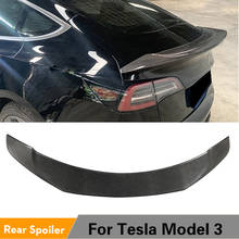 Carbon Fiber Rear Trunk Boot Lip Wing Spoiler for Tesla Model 3 2017 2018 2019 Rear Spoiler 2024 - buy cheap