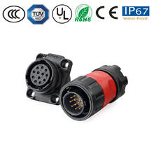 12pin Waterproof round plastic connector  power cable PBT IP67 connector  plug socket TV Monitor multi-function connector 2024 - buy cheap