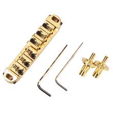 Brass Roller Adjustable Saddle Tune-O-Matic Zinc Alloy and Brass Rollers Bridge for Lp Electric Guitar,Gold 2024 - buy cheap