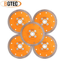 BGTEC-hoja de sierra de diamante Turbo prensada en caliente, disco de corte de brida M14 para azulejo de cerámica, 5 piezas de diámetro, 4,5 pulgadas/115mm, X Mesh 2024 - compra barato