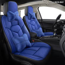 LIGOLIGO-Funda de cuero personalizada para asiento de coche, accesorio para Volkswagen Passat Beetle Tuareg Tiguan Phaeton VW R36 Eos MAGOTAN Scirocco 2024 - compra barato