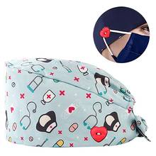 Chapéus de enfermeira bordada com coração, gorros de enfermera para mulheres e homens, salão de beleza, gorro enfermera 2024 - compre barato