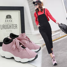 Kamucc sapatos femininos rasteirinhos, com cadarço respirável, de lona, tênis vulcanizado, sapatos plataforma feminino chaussure femme, 35-40 2024 - compre barato
