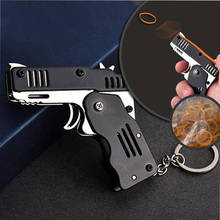 Gun Toys Boy's Slingshot Outdoor Gun Weapon Pistol Mini Folding All Metal Gun Key Ring Rubber Band Gun  Toys For Boys Kids Gift 2024 - buy cheap