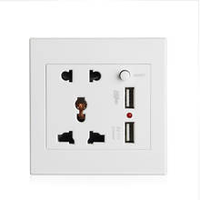 Enchufe + 2 USB + interruptor de enchufe de pared, cargador, adaptador de corriente AC/DC, Panel de salida 2024 - compra barato
