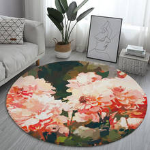 Cartoon style patterned round rug non-slip bath mat soft and fluffy flannel living room decorative carpet 2024 - buy cheap