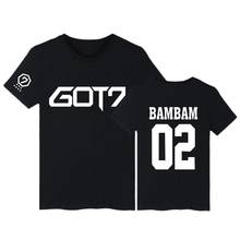 BAMBAM Camisetas GOT7 JB Jackson de Manga Curta T-shirts com TEM 7 Kpop Kpop Hip Hop T Shirt Mulheres em camiseta Mulheres 2017 2024 - compre barato