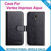 ¡Original! Funda tipo billetera de cuero con tapa de 6 colores para Vertex Impress Aqua cubierta con ranuras para teléfono 2024 - compra barato