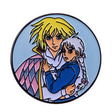 Beautiful Howl and Sophie button badge Studio Ghibli inspired pin Howl's Moving Castle fans collection 2024 - buy cheap