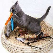 5PCS Replacement Cat Feather Toy Set Cat Feather Teaser Wand Toy for Kitten Cat Having Fun Exercise Playing Stick 2024 - купить недорого