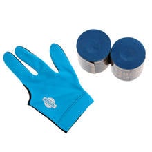 3 Finger Billiards Gloves Pool Cue Gloves for Left Hand + 2 Pieces Cue Chalk 2024 - buy cheap
