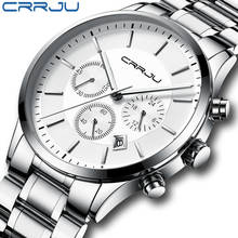 2019 NEW CRRJU Mens Fashion Business Watch Luxury Brand Chronograph Watch Stainless Steel Wrist Watch Relogio Masculino 2024 - buy cheap