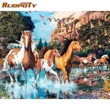RUOPOTY 60x75cm DIY Painting By Numbers Horse Animal Acrylic paint by numbers on canvas Room Decoration Digital Painting 2024 - buy cheap