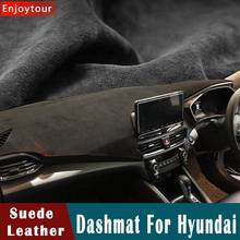 Cubierta de salpicadero de cuero de gamuza, alfombra para Hyundai ELantra/i35 Sonata/i45 Creta/ix25 Tuscon/ix35 Accent Verna RHD 2024 - compra barato