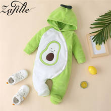 Zapille-Pelele de aguacate verde para bebé recién nacido, ropa de invierno con capucha y lazo, Mono para niño pequeño 2024 - compra barato