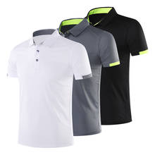 Мужская Повседневная рубашка-поло, одежда для гольфа с коротким рукавом и отложным воротником, дышащая, мужская рубашка-поло для гольфа, одежда для гольфа, летняя спортивная футболка 2024 - купить недорого