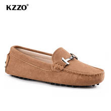 KZZO 2022 New Couple Shoes Apring Summer Fashion Women Flats Genuine Leather Moccasins Casual Loafers Breathable Driving Shoes 2024 - buy cheap