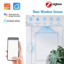 Tuya-Sensor inteligente inalámbrico para puerta y ventana, Detector de alarmas de seguridad, compatible con Alexa y Google Home, Zigbee 2024 - compra barato