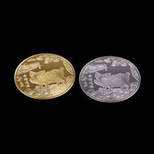 Новогодняя памятная монета Fu Pig, коллекция монет с золотым покрытием, украшение для дома, 2019 2024 - купить недорого