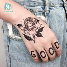 Tatuagem temporária à prova dwaterproof água adesivo flor rosa falso tatto flash tatoo mão braço de volta tato corpo arte para menina 2024 - compre barato