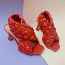 Lovirs Womens High Heel Open Toe Bradied Sandals Spike Heel Sandals Dress Thin Heel Cross Strap Shoes Plus Size 35-42 2024 - buy cheap