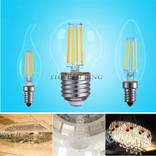 Lâmpada led incandescente 4w c35, lâmpada regulável de 40w para substituição incandescente, lâmpada vela de filamento para iluminação interna 2024 - compre barato