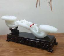 35CM large Home Lobby hall Company efficacious Mascot lucky Auspicious propitious White jade RUYI PIXIU FENG SHUI carving statue 2024 - buy cheap