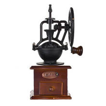 Manual Coffee Grinder Antique Cast Iron Hand Crank Coffee Mill With Grind Settings & Catch Drawer 2024 - buy cheap