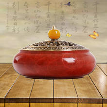 Colored Copper Flat Bottom Incense Burner For The Buddha Tea Room Aromatherapy Decor Ornaments Sandalwood Zen Incense Box 2024 - buy cheap