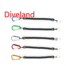 10pcs/lot Scuba Diving Anti-Lost Spring Coil Lanyard with Aluminum Alloy Carabiner colorful keychain secure lock carabiner 2024 - buy cheap