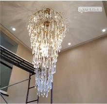 Light luxury post-modern copper branch crystal chandelier French living room dining room lamp American minimalist designer villa 2024 - buy cheap