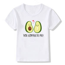 Fashion New Avocado Print Kids T Shirts Funny Kawaii Cartoon Girls Tops Harajuku White O-Neck Short Sleeves Boys T Shirt 2024 - buy cheap