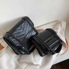 Vintage Fashion Female Square Bag 2021 New High Quality Oil Leather Women's Designer Handbag Chain Shoulder Messenger Bag Purses 2024 - купить недорого