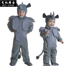 Kids Boy Rhino Onesies Kigurumi Costume Bull Cartoon Animal Halloween Party Rhinoceros Jumpsuits Pyjamas Suit 2024 - buy cheap