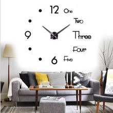 Relógio de parede grande com letras em inglês, relógio moderno de parede para arte caseira, decoração de luxo, faça você mesmo, entusiasta 2024 - compre barato