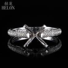 HELON круглая огранка, размером 7-8 мм одноцветное Белое золото 14 карат 0.7ct настоящие природные алмазы для женщин, хорошее ювелирное изделие, полу крепление кольцо для помолвки, свадьбы 2024 - купить недорого