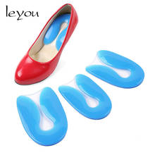 Leyou Silicone Heel Cushion Insole Heel Spur Relief Pad Heel Cups Feet Insole Protector Soft Half Insoles 2024 - buy cheap