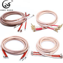 XSSH-Cable de altavoz de cobre puro, HIFI, enchapado en rodio Y pala a conector banana, 12TC, 24 núcleos, OFC, 1 par 2024 - compra barato