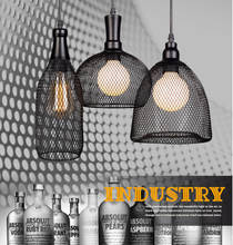 Retro Vintage Grid Iron Pendant Light Fixture Loft Industrial American Cafe Bar Kitchen Room Bottle Hanging Lamp Restaurant Cage 2024 - buy cheap