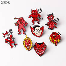 XEDZ new red fire baby brooch with fire head vampire badge fashion personality Halloween denim backpack pendant jewelry gift 2024 - buy cheap