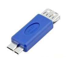 Синий Стандартный USB 3,0 USB3.0 Micro B переходник для type A Female MicroB/AF с функцией OTG 2024 - купить недорого