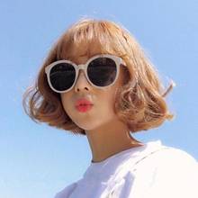 Модные мужские корейские Ретро солнцезащитные очки для женщин и мужчин с большой оправой круглые солнцезащитные очки 2024 - купить недорого
