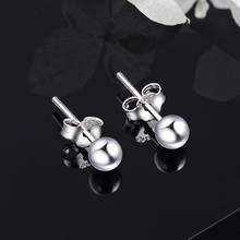 SA SILVERAGE корейской моды ювелирные изделия уха S925 наборе серебристых спиц из круглые серьги из бисера простые женские мини серьги серебряные ювелирные изделия 2024 - купить недорого