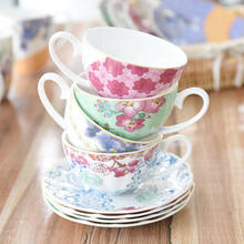 Taza de café de porcelana de hueso británico, juego de taza y platillo de porcelana de alta calidad para la tarde, vajilla de estilo europeo, regalo 2024 - compra barato