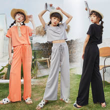 New Fashion Teen Girls Summer Clothes Set Casual Kids Girls T-shirt and Wide Leg Pants Set Cotton Children Two Piece Set, #8792 2024 - buy cheap