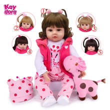 KAYDORA Bebe Reborn Baby Dolls 47cm/55cm Stuffed Clothes Body Doll Surprise Toddler With Giraffe Toy Kids Birthday Gifts 2024 - buy cheap