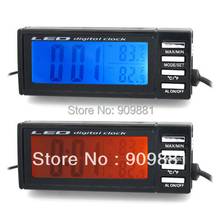 DC 12V LCD Car Auto Digital Outside Inside Thermometer Portable Temperature Meter Backlight Snooze Alarm Clock With Sensor Cable 2024 - buy cheap
