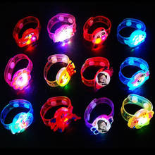 Free shipping 25pcs fashion led Luminous cartoon bangle flash wrist strap birthday gift party toy mixed 2024 - buy cheap